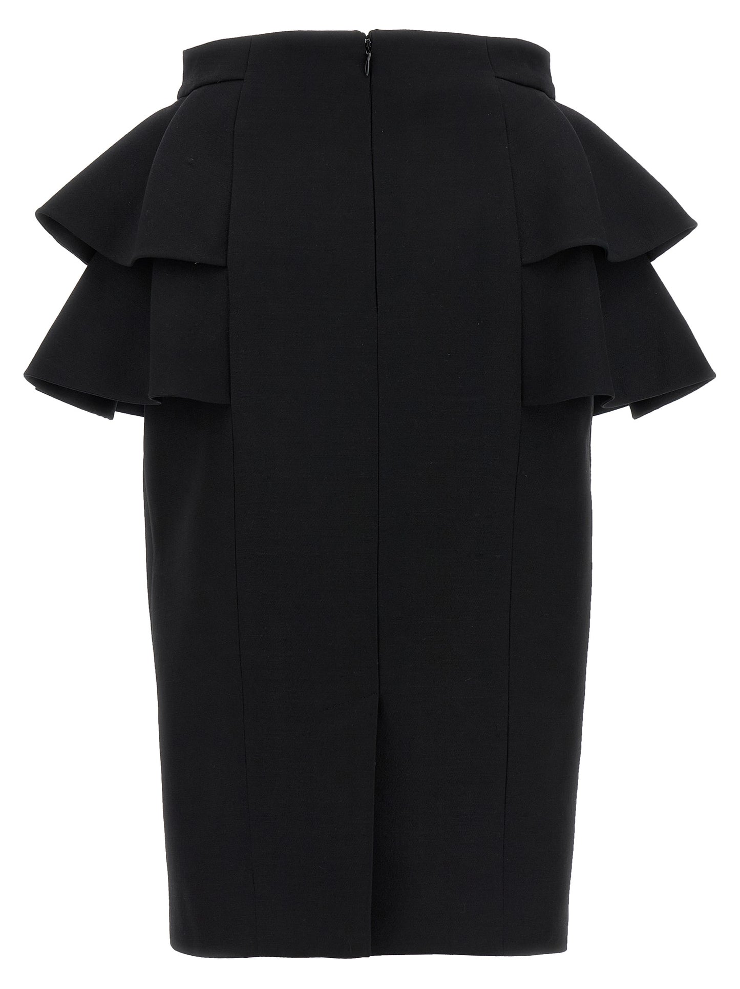 Valentino Garavani Black Virgin Wool Midi Skirt