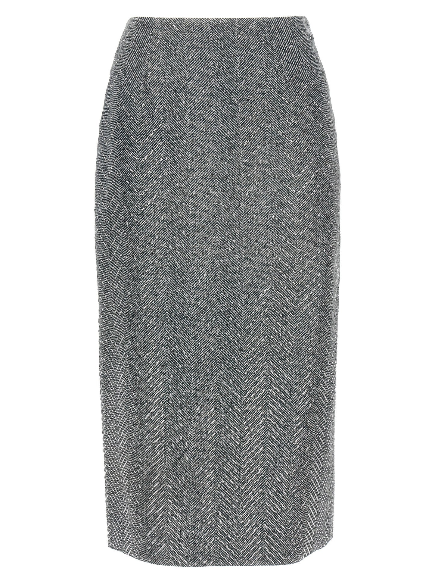 Ermanno Scervino Gray Silk Midi Skirt