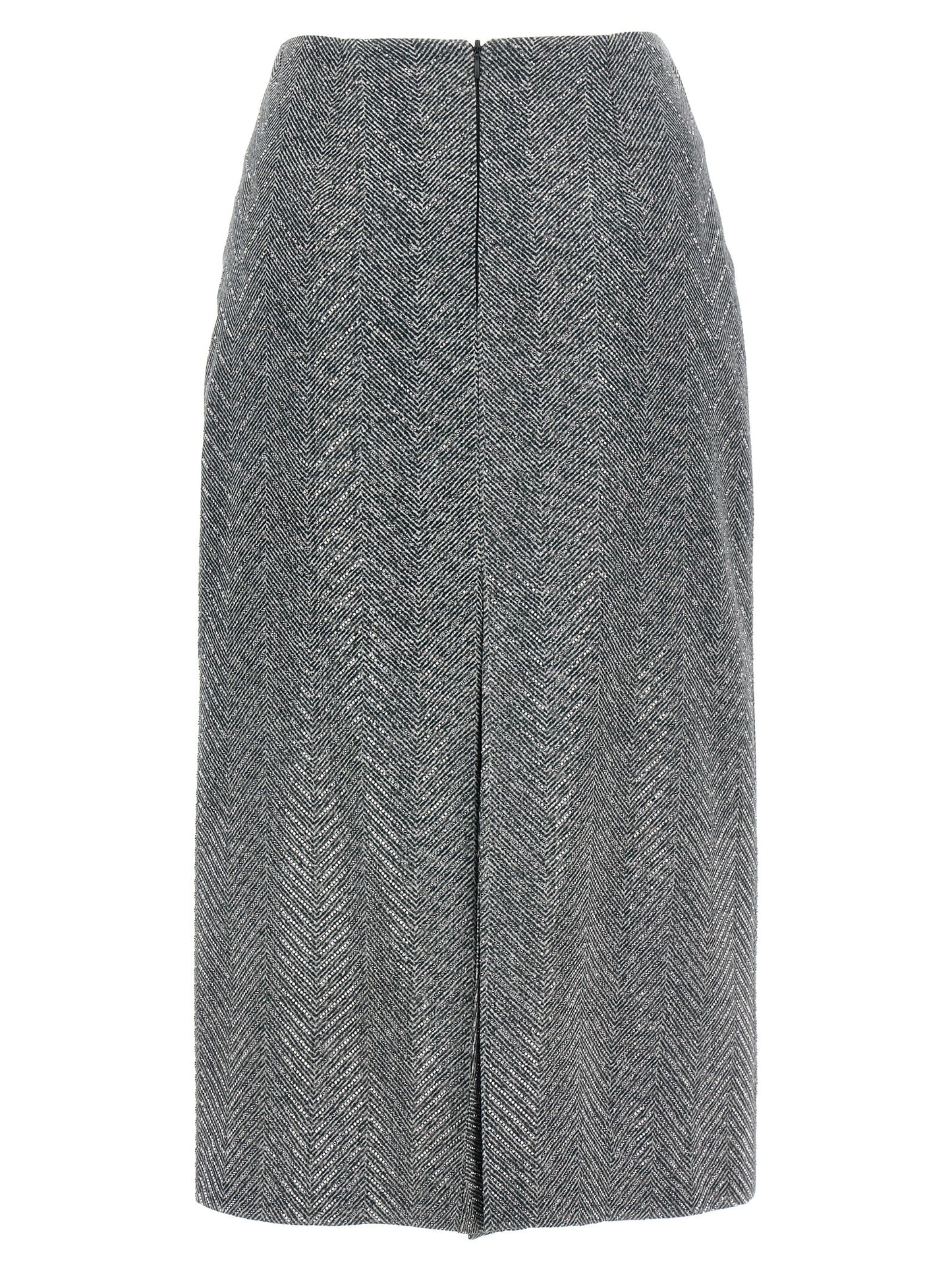 Ermanno Scervino Gray Silk Midi Skirt