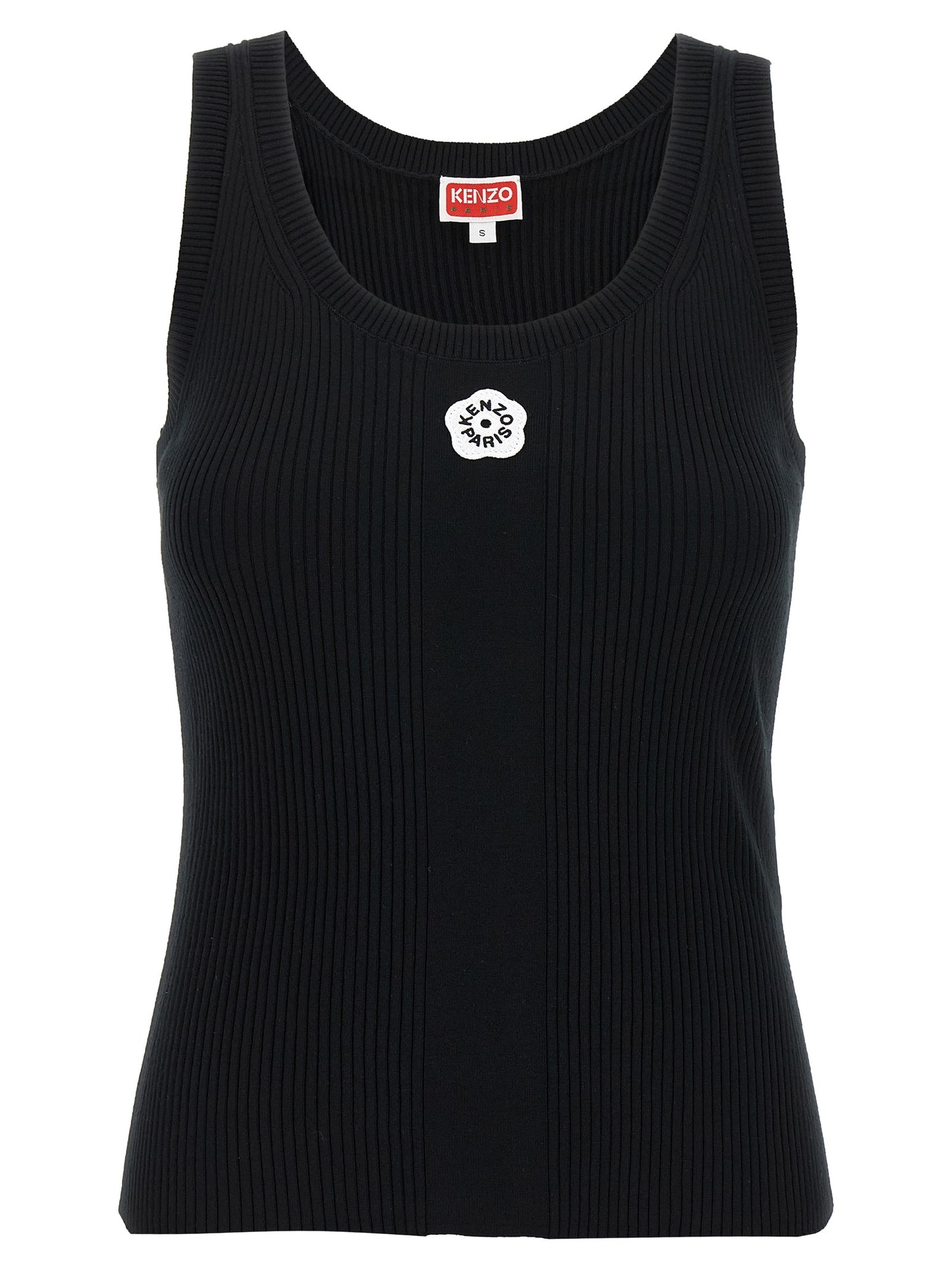Kenzo Black Viscose Sleeveles T-Shirt