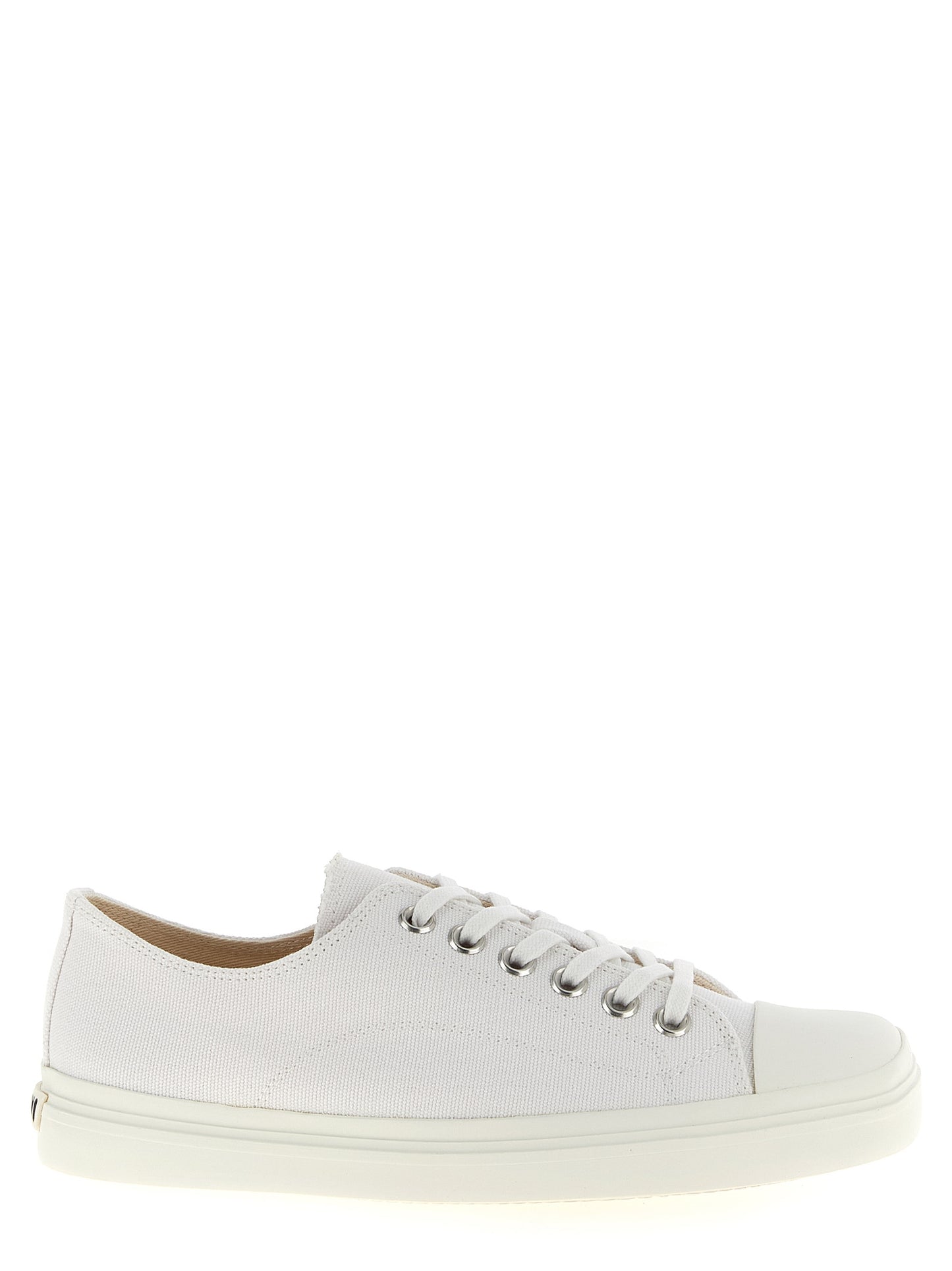 Moschino White Cotton Low Top Sneakers