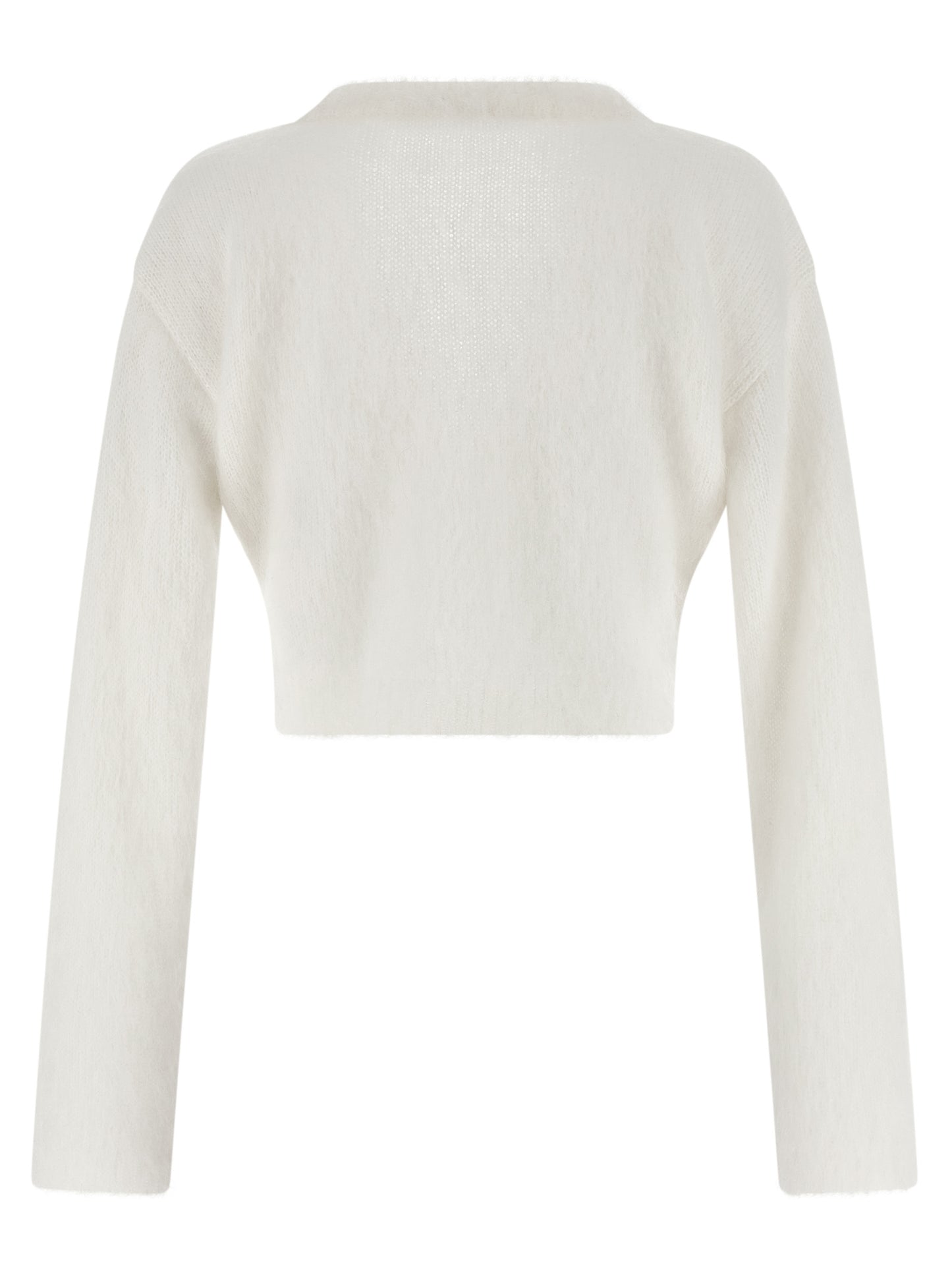 Alessandra Rich White Wool Cardigan