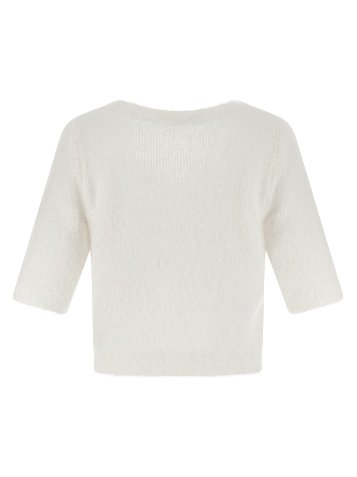 Alessandra Rich White Wool Cardigan