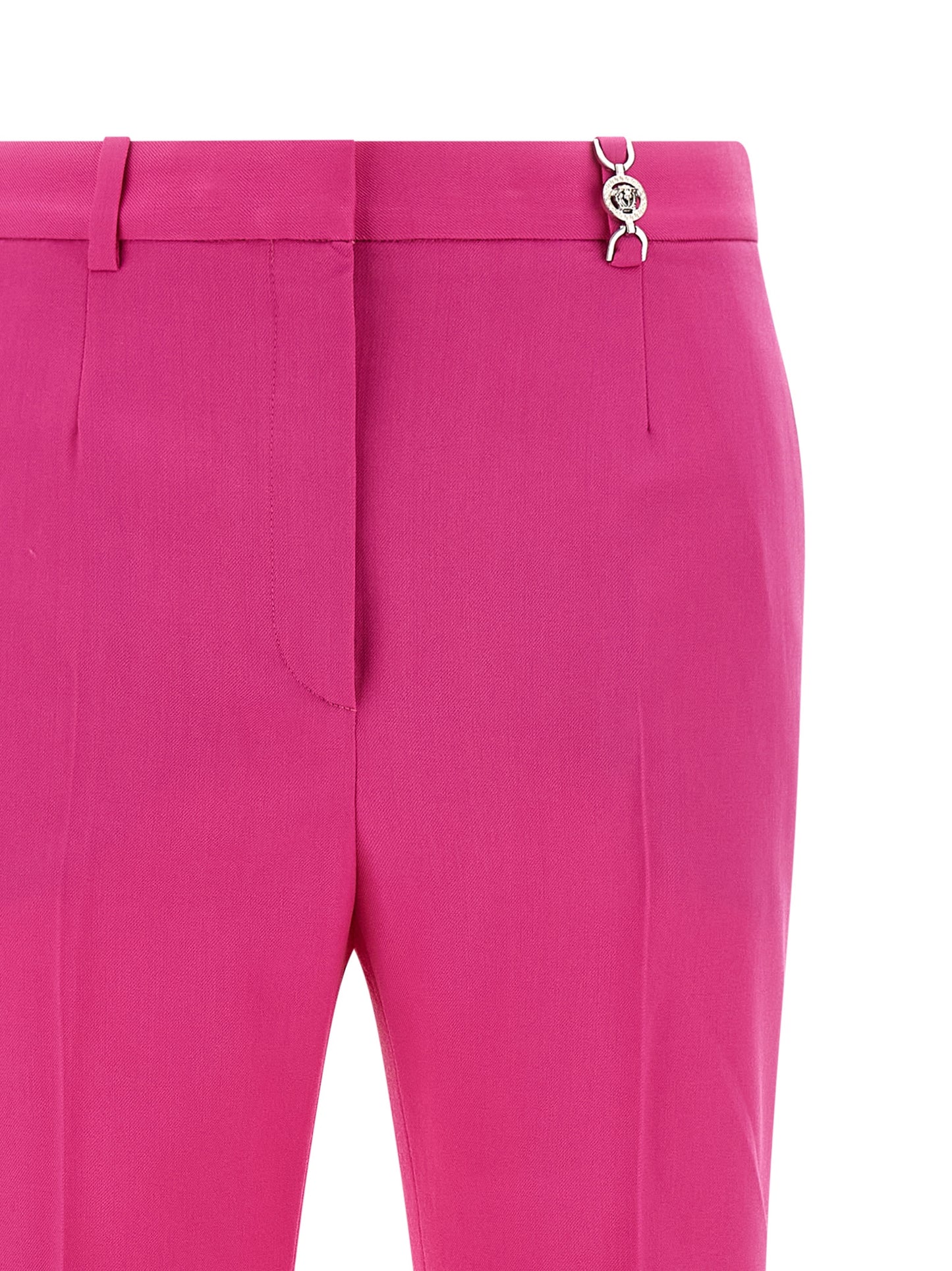 Versace Fuchsia Virgin Wool Flared Pants
