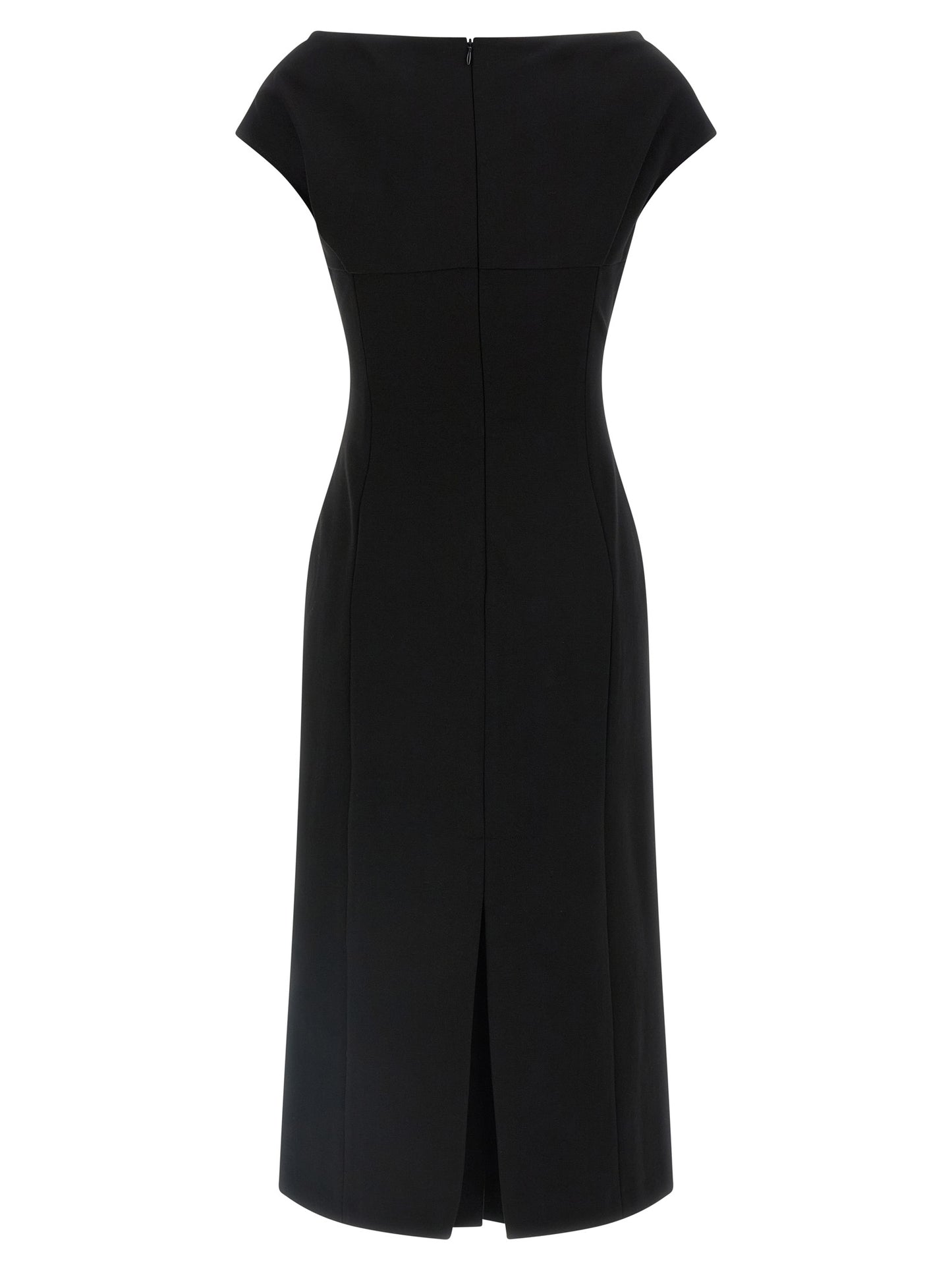 Ermanno Scervino Black Viscose Midi Dress
