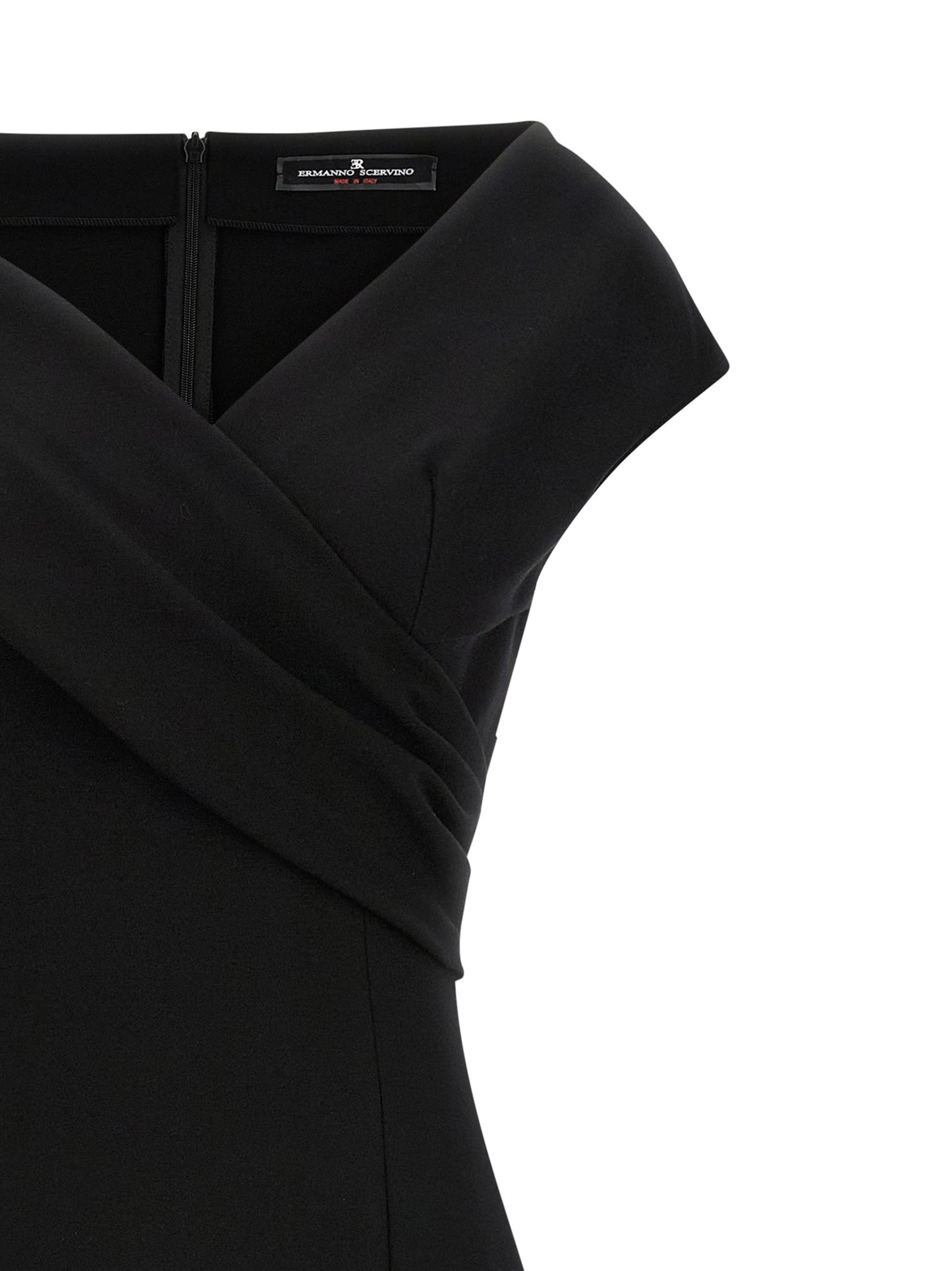 Ermanno Scervino Black Viscose Midi Dress