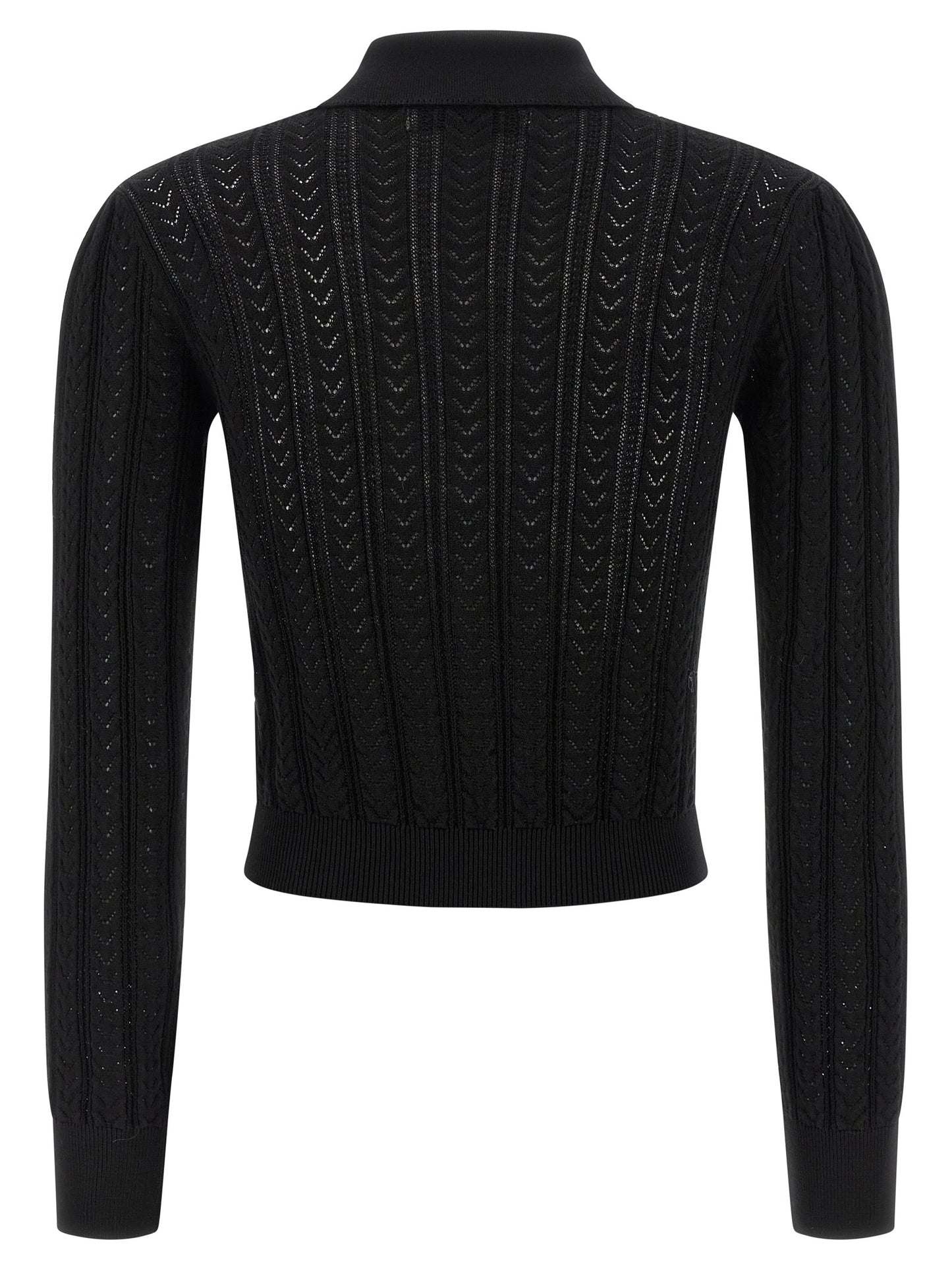 Alessandra Rich Black Cotton Cardigan
