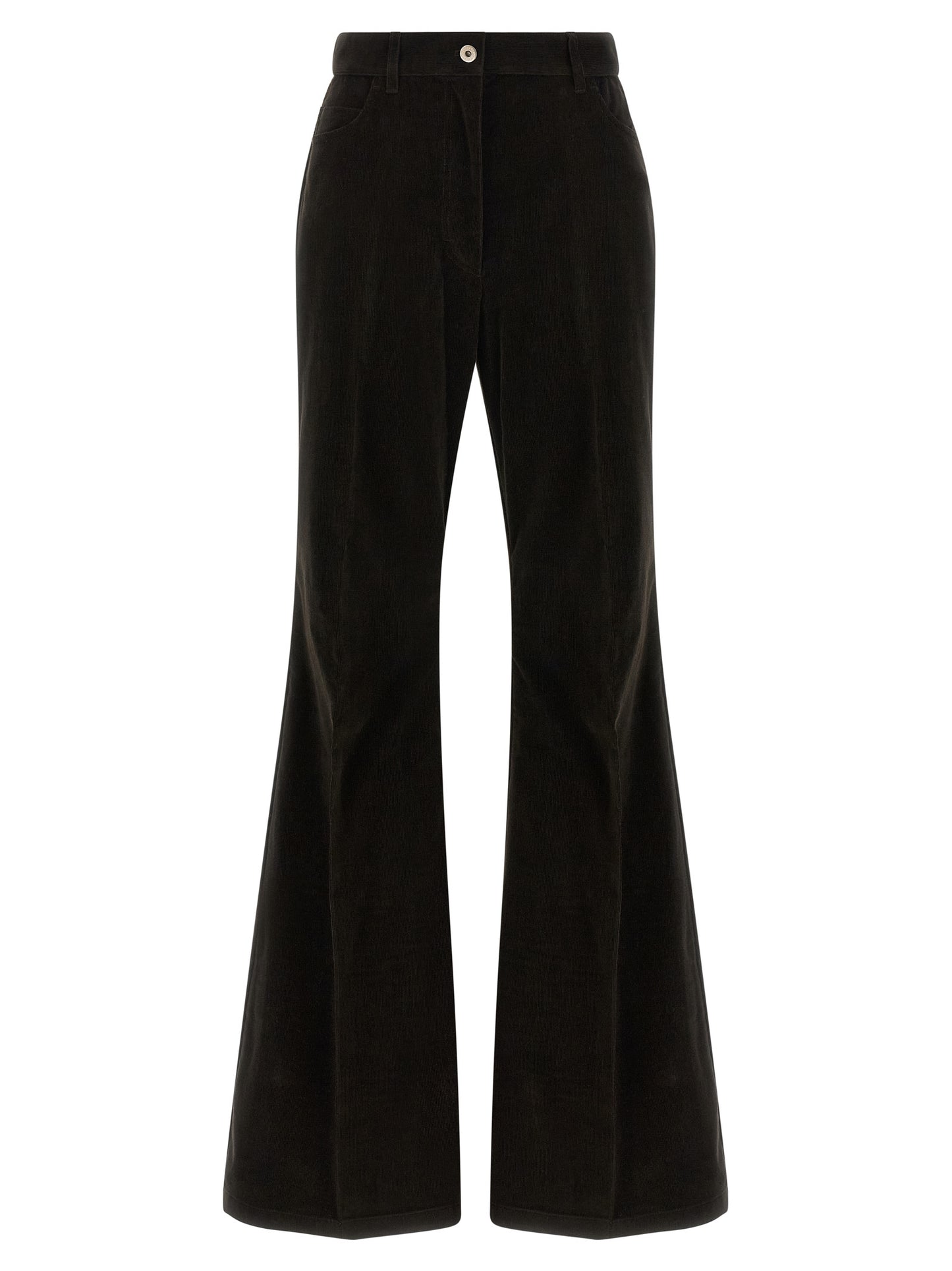 Ferragamo Brown Cotton Flared Pants