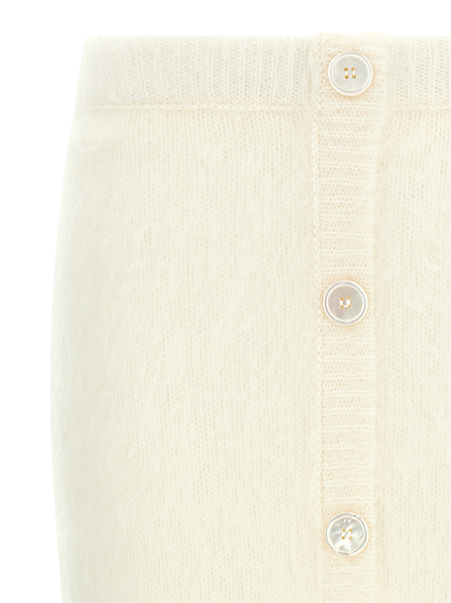 Alessandra Rich White Other Fibres Midi Skirt