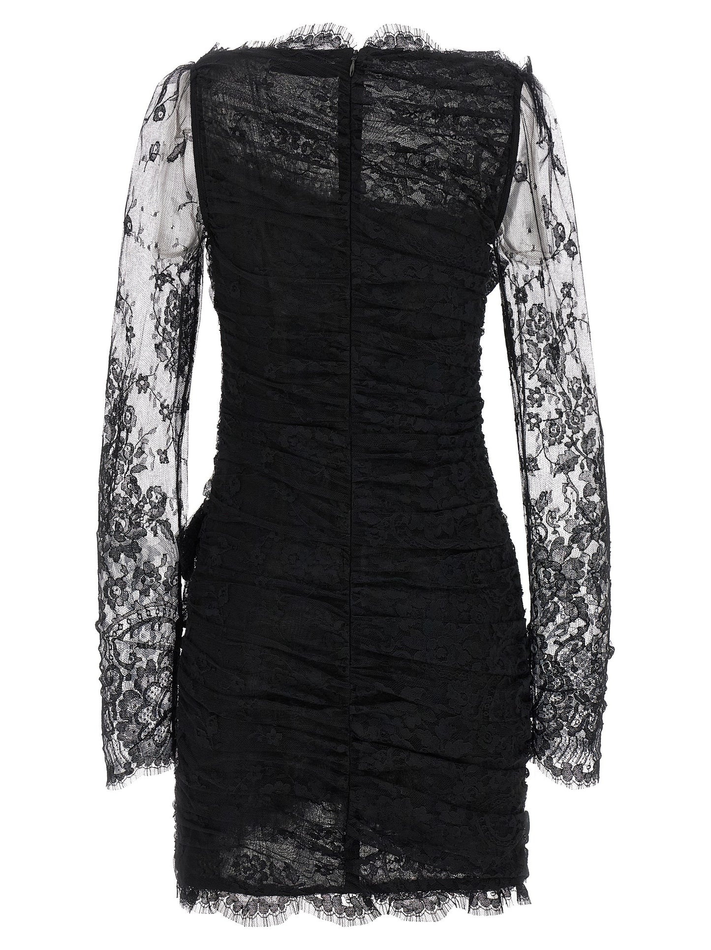 Alessandra Rich Black Organic Cotton Short Dress
