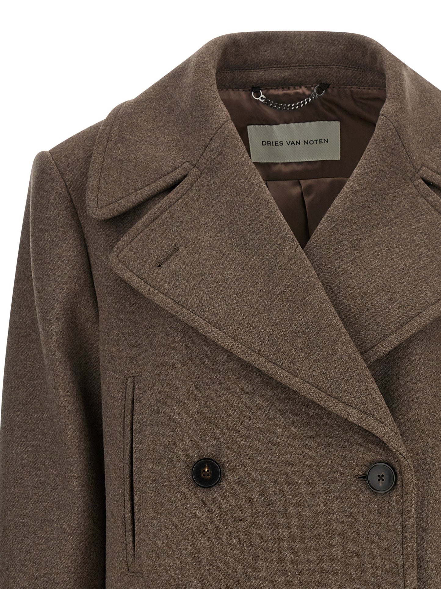 Dries Van Noten Brown Wool Coat