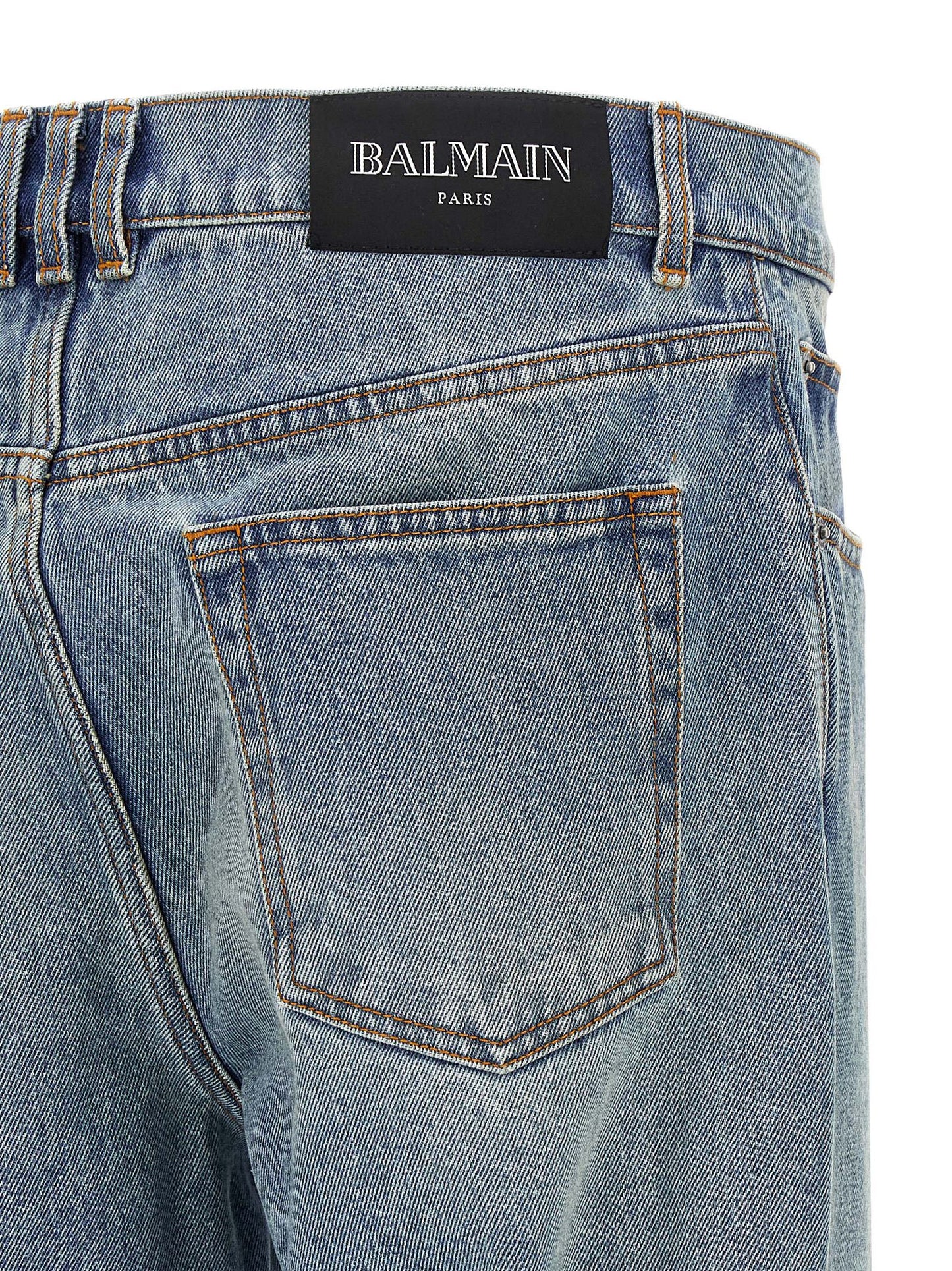 Balmain Blue Cotton Jeans Denim