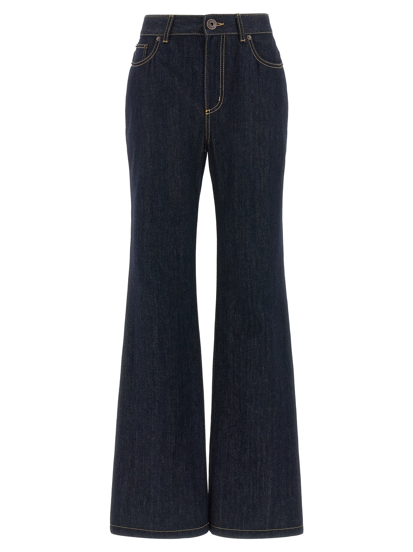 Alexander McQueen Blue Cotton Flared Jeans