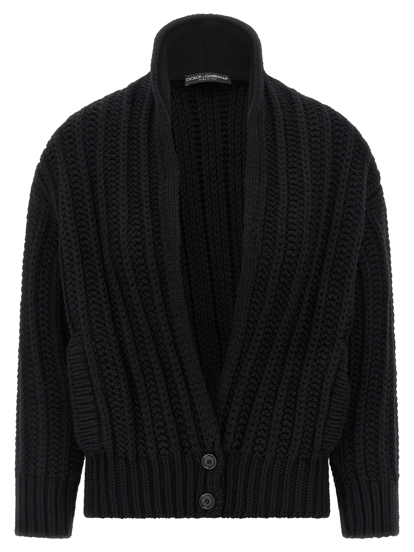 Dolce & Gabbana Black Virgin Wool Cardigan