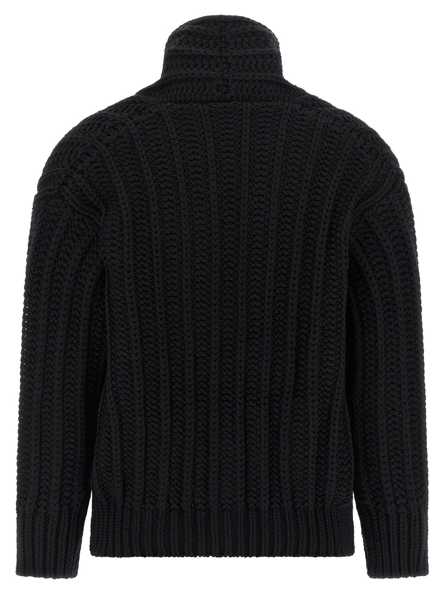 Dolce & Gabbana Black Virgin Wool Cardigan