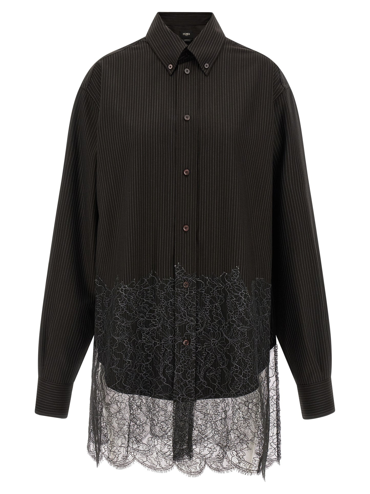 Fendi Brown Virgin Wool Blouse