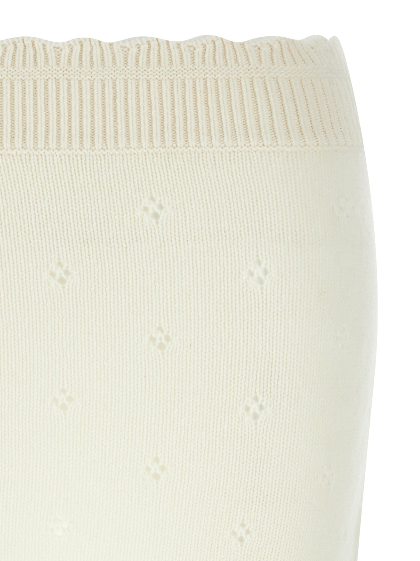 Chloé White Wool Long Skirt