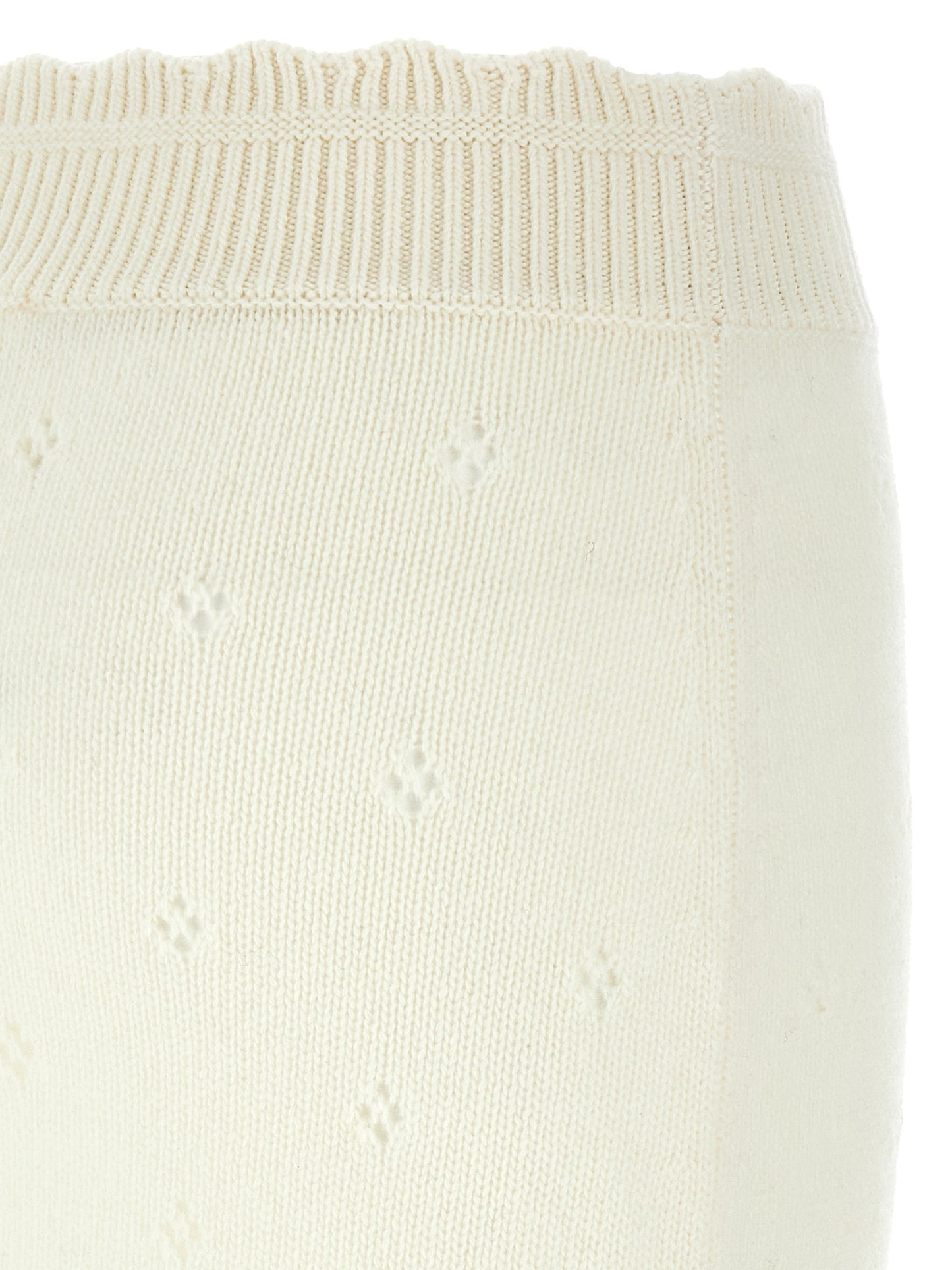 Chloé White Wool Long Skirt