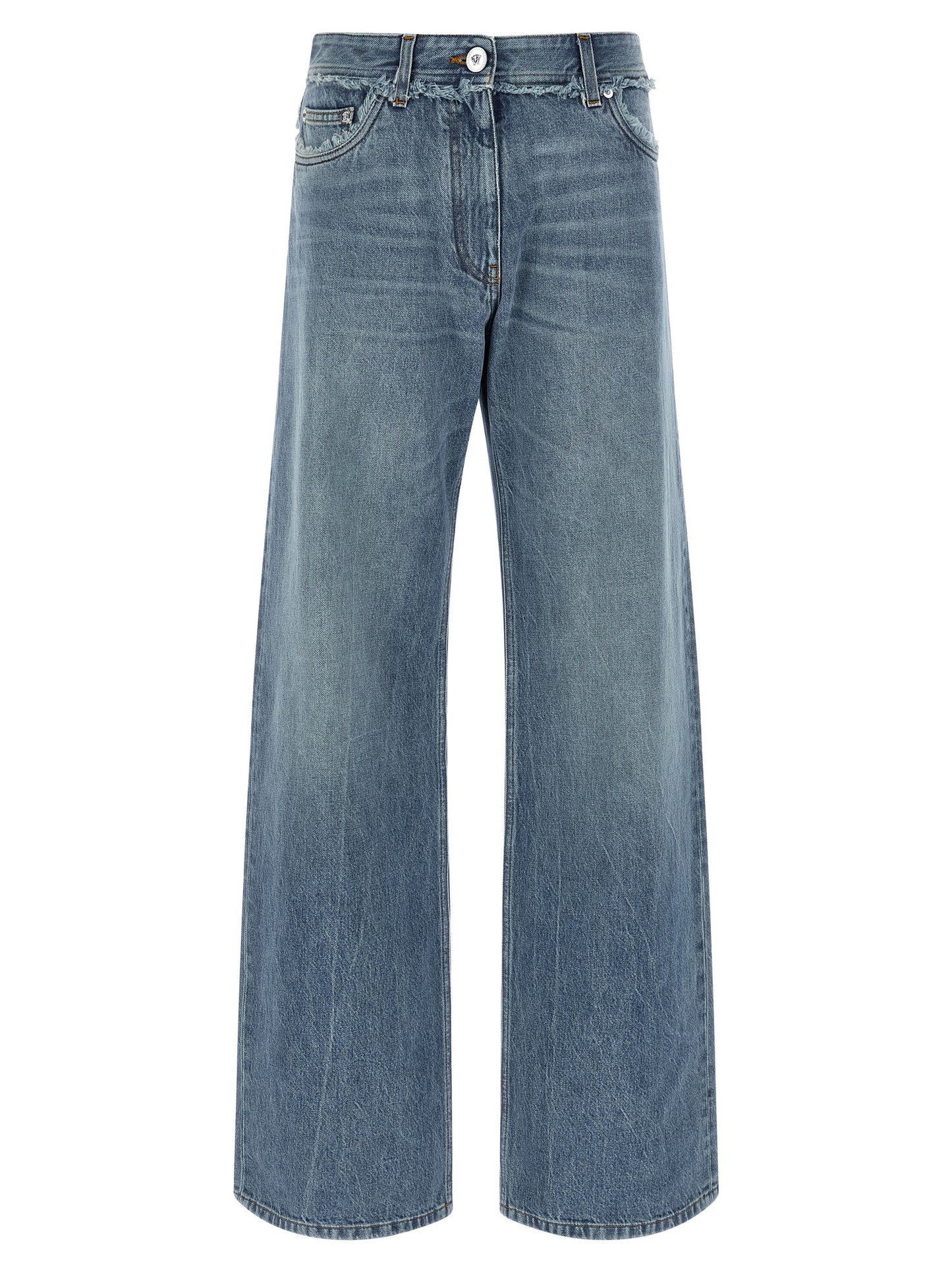 Versace Blue Cotton Boyfriend Jeans