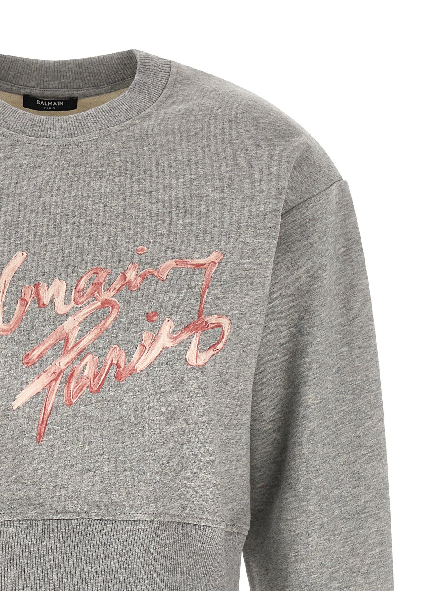 Balmain Gray Cotton Sweatshirt