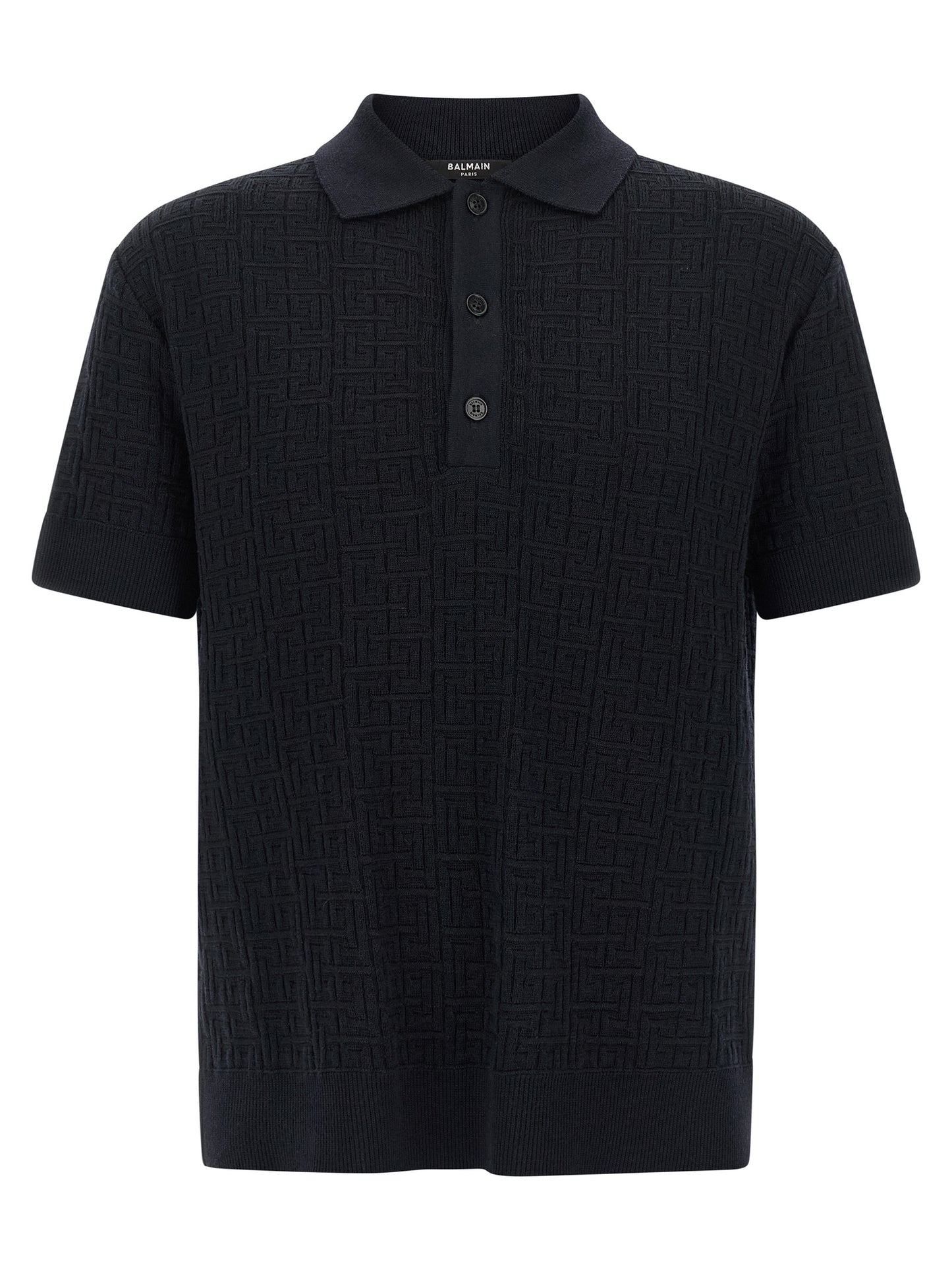 Balmain Blue Wool Polo Shirt