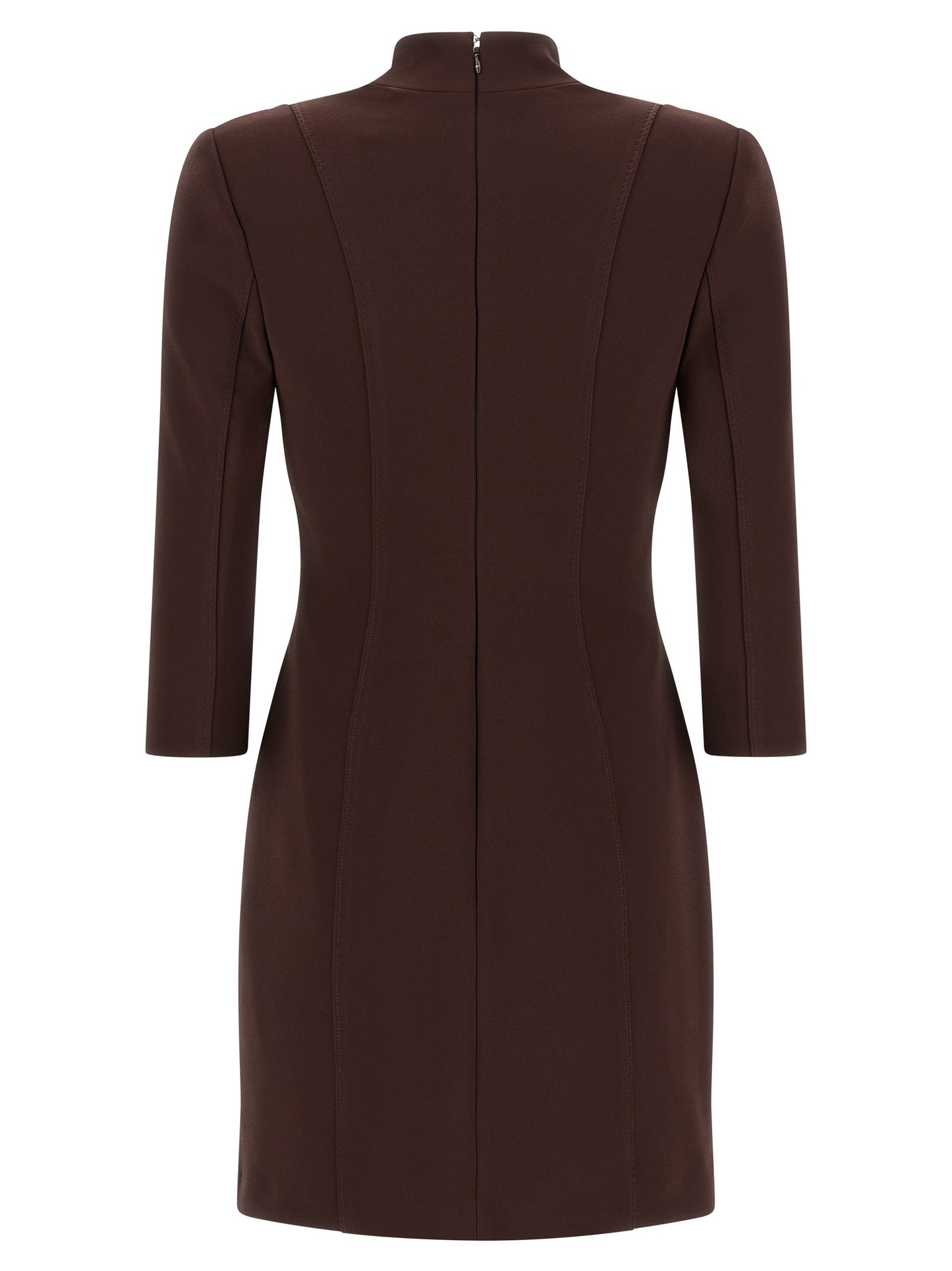 Elisabetta Franchi Brown Polyester Short Dress