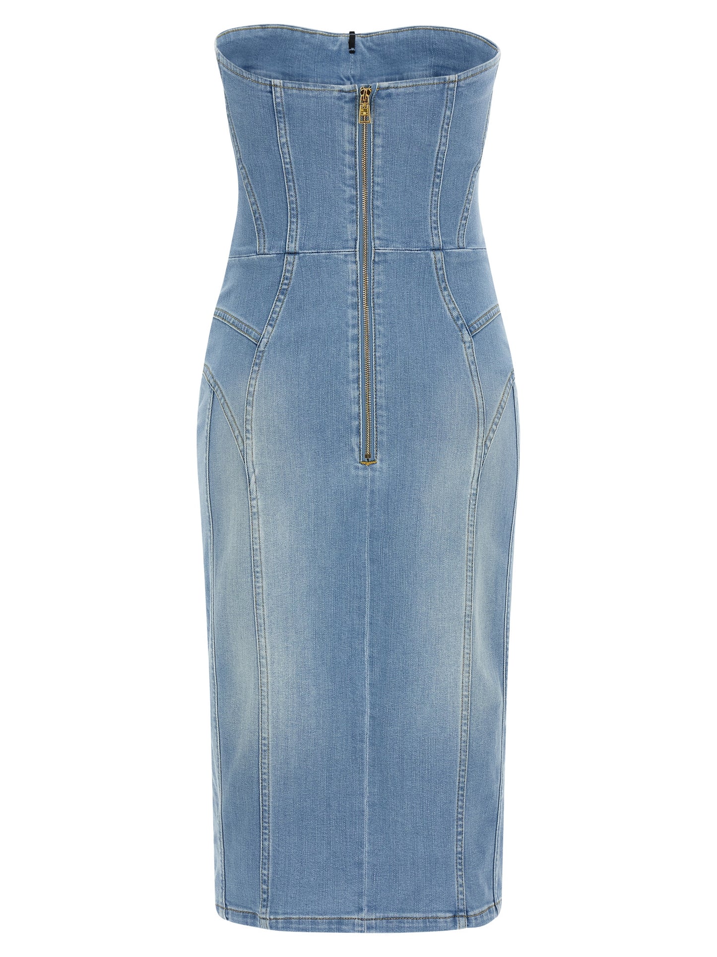 Elisabetta Franchi Blue Cotton Midi Dress