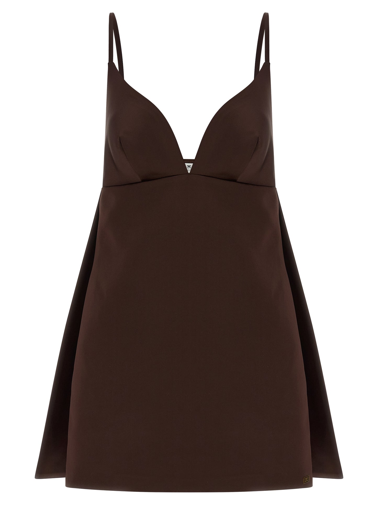 Elisabetta Franchi Brown Polyester Short Dress
