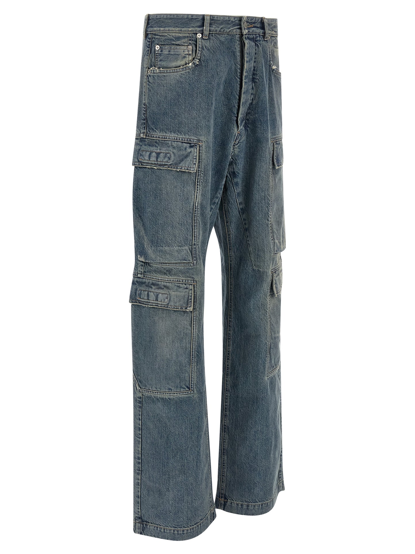 DRKSHDW Blue Cotton Cargo Pants