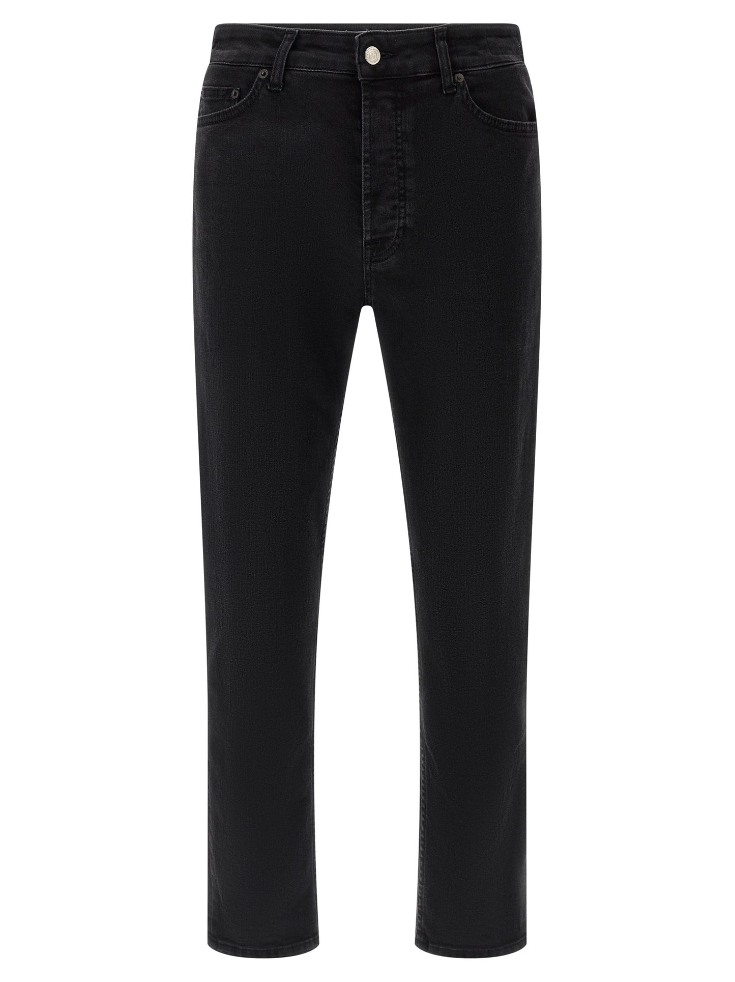 Department 5 Black Cotton Cropped Jeans