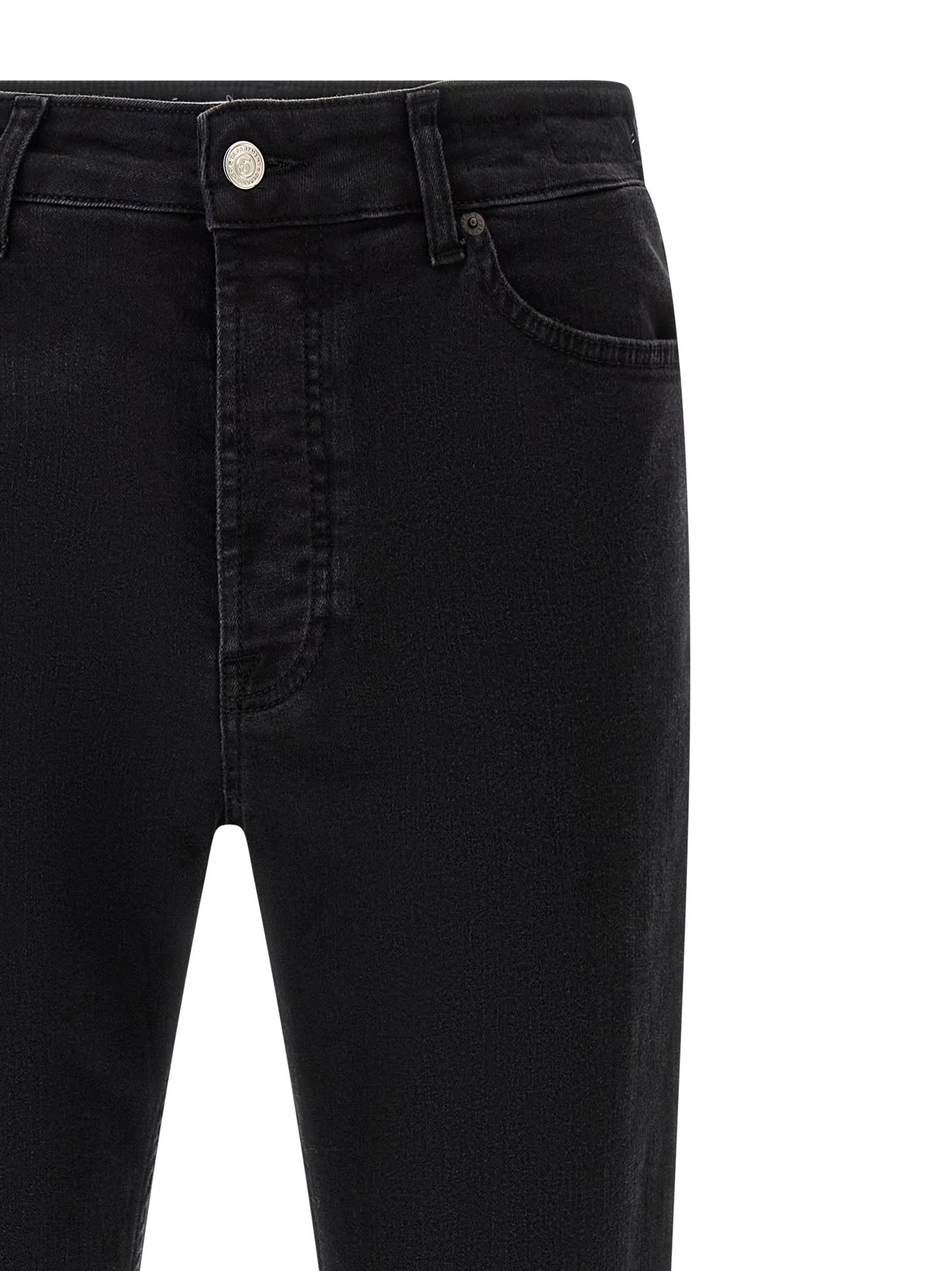 Department 5 Black Cotton Cropped Jeans
