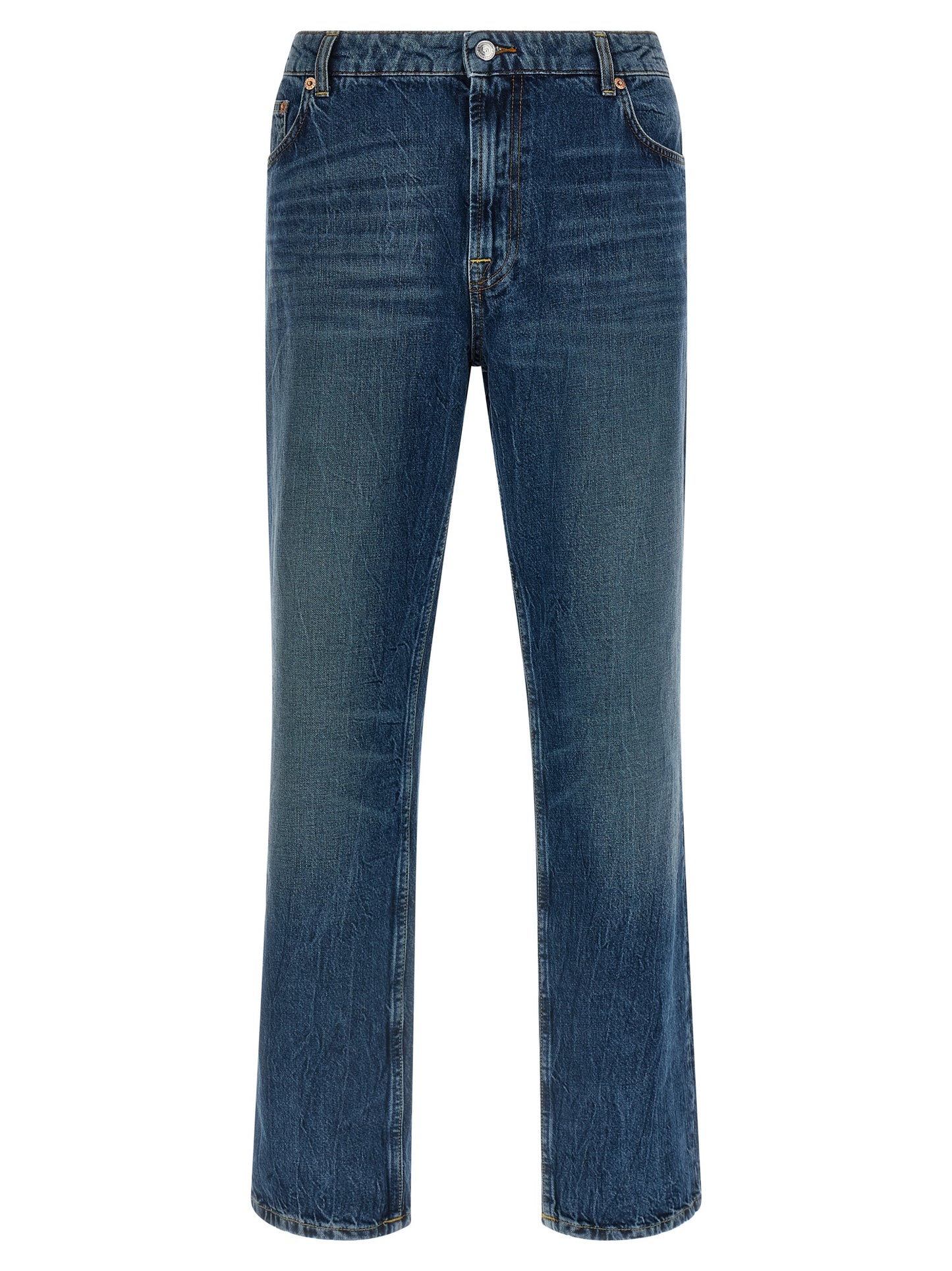 Department 5 Blue Cotton Straight-Leg Jeans