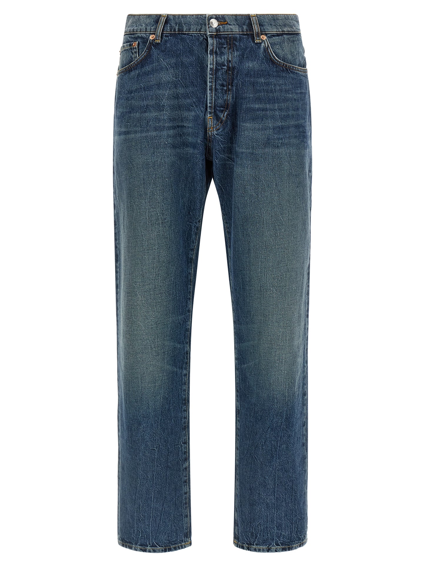Department 5 Blue Cotton Straight-Leg Jeans