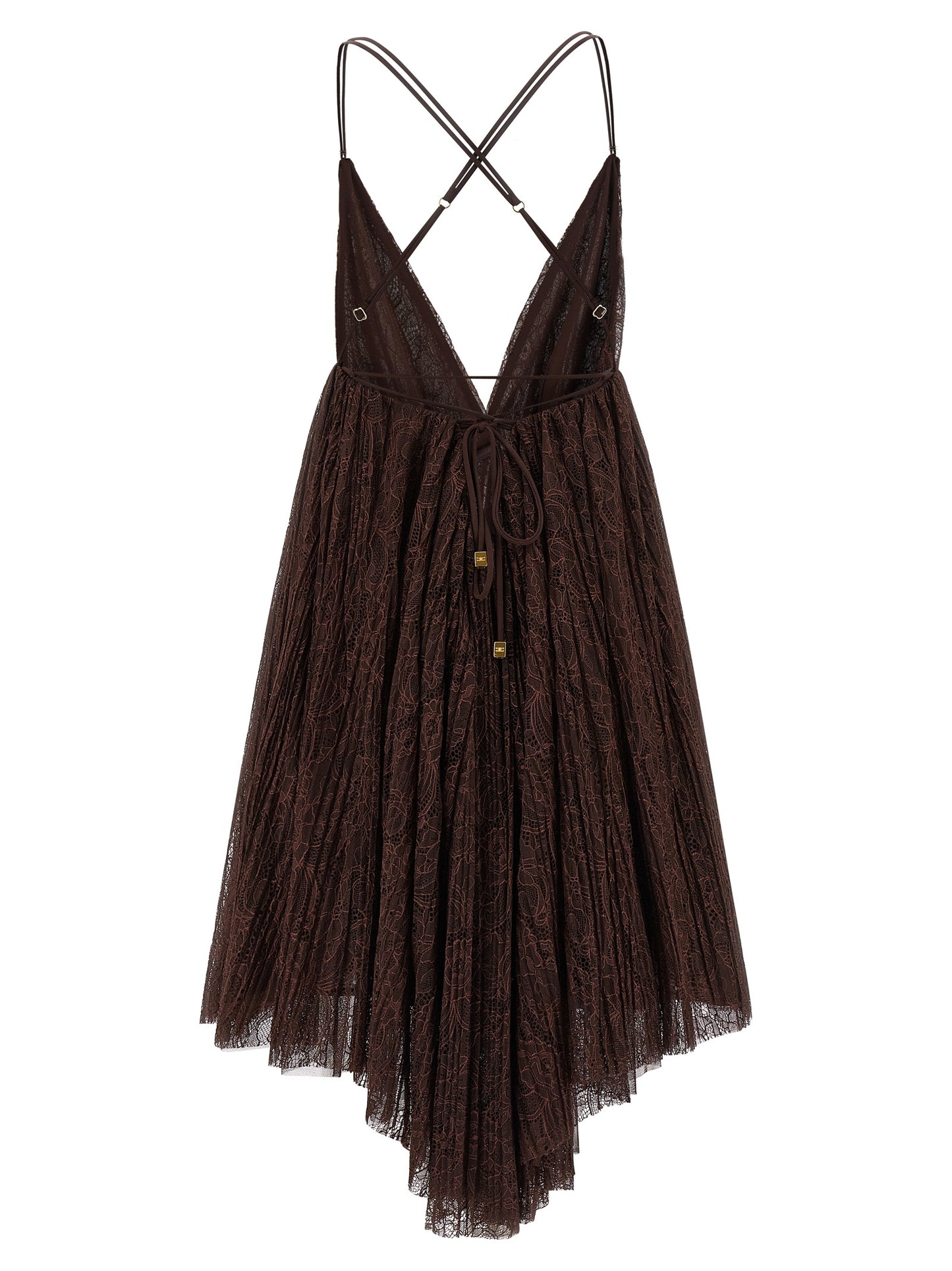 Elisabetta Franchi Brown Polyamide Short Dress