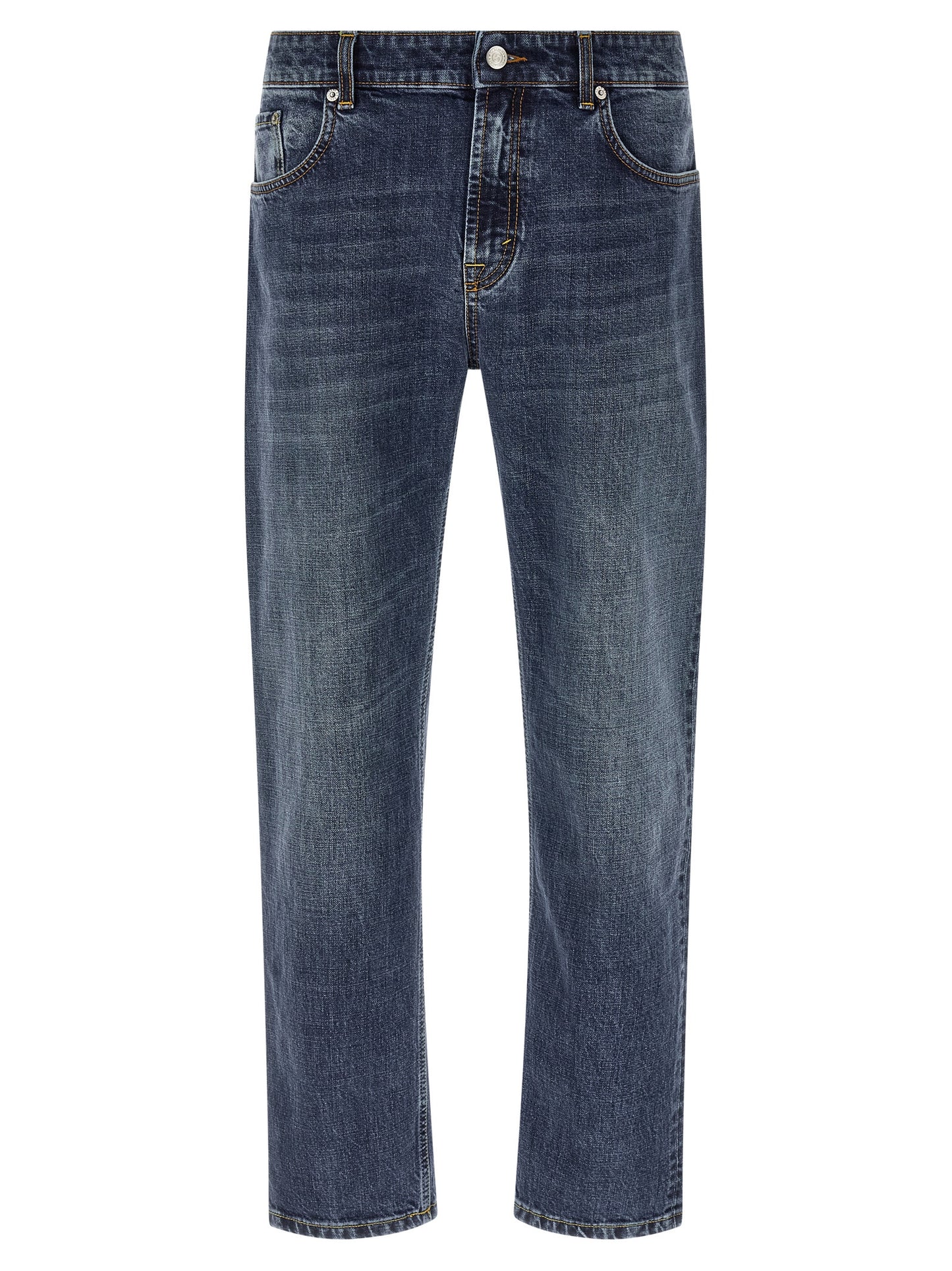 Department 5 Blue Cotton Straight-Leg Jeans