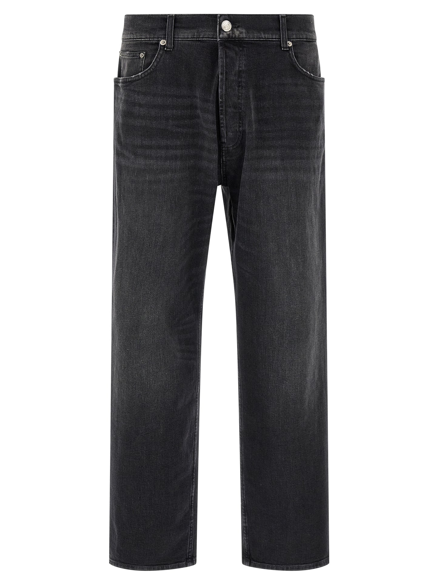 Department 5 Black Cotton Cropped Jeans