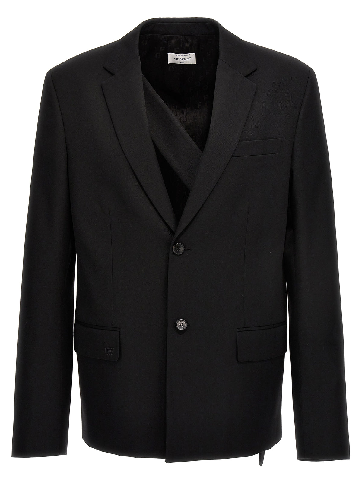 Off-White Black Wool Blazer