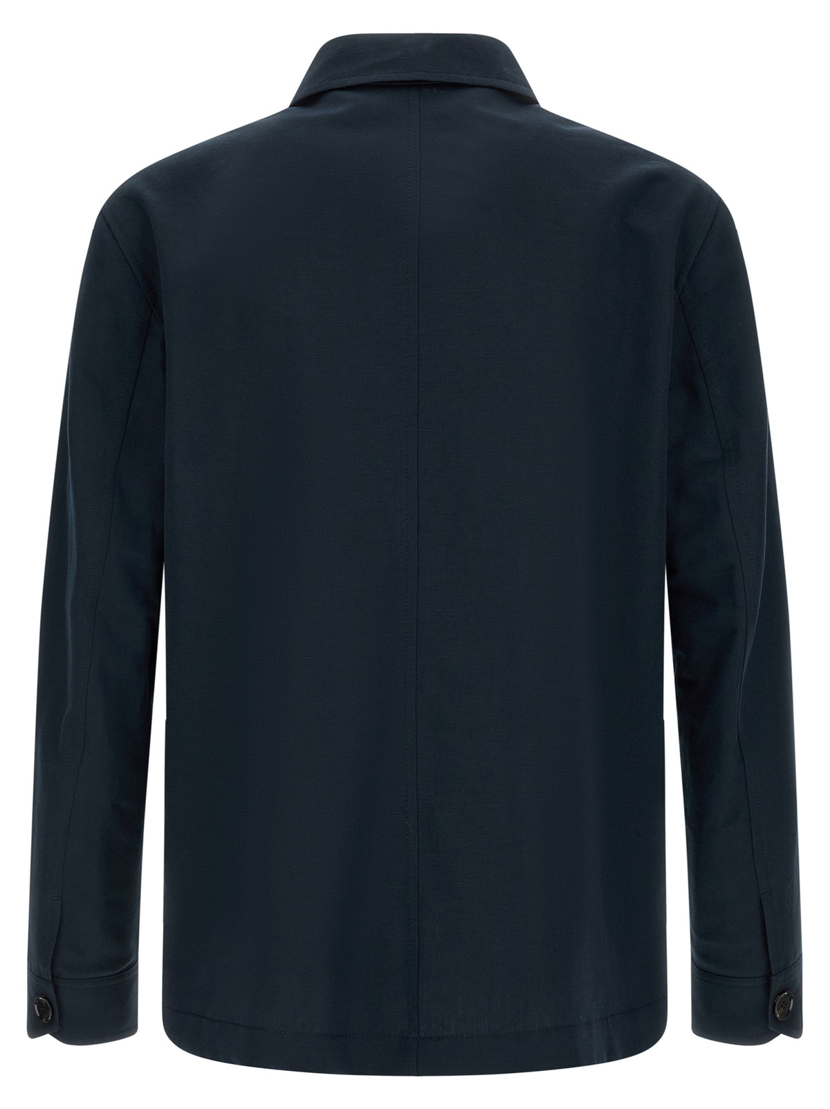 Brioni Blue Linen Full-Length Jacket