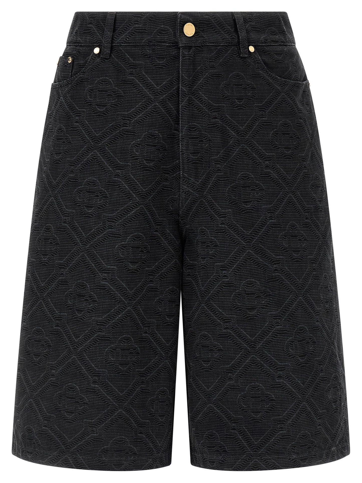 Casablanca Black Cotton Bermuda Shorts