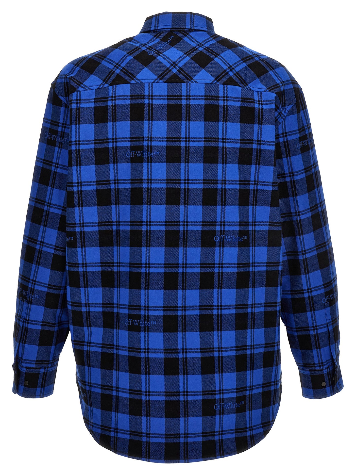 Off-White Blue Cotton Pattern Shirt