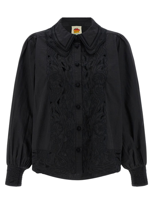 FARM RIO Black Cotton Blouse