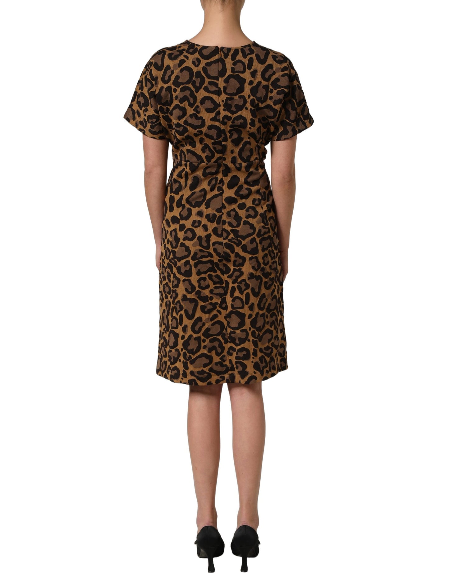 Dolce & Gabbana Brown LeopardPrint Flared A-line Mini Dress