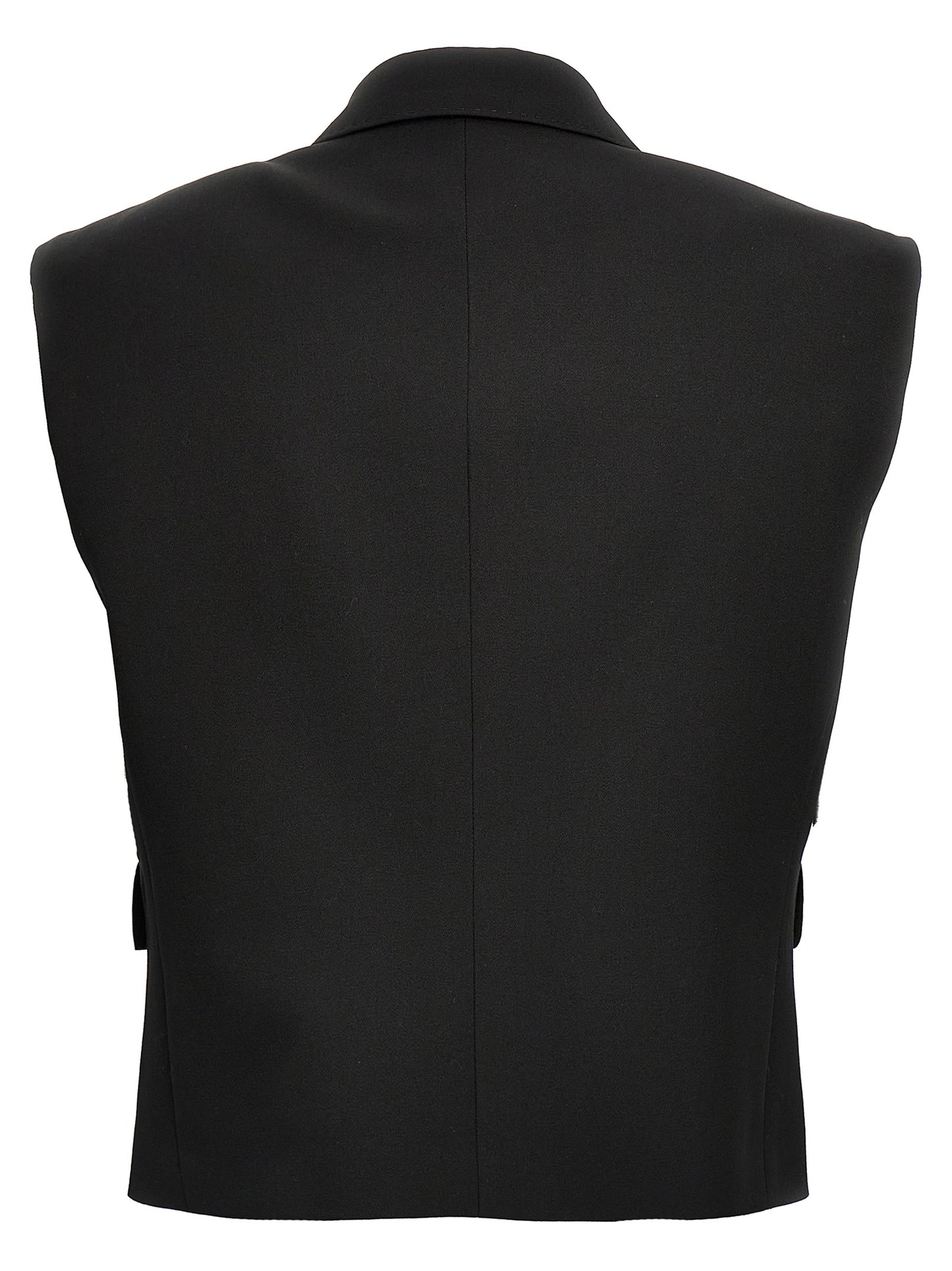 Dolce & Gabbana Black Silk Sleeveless Jacket