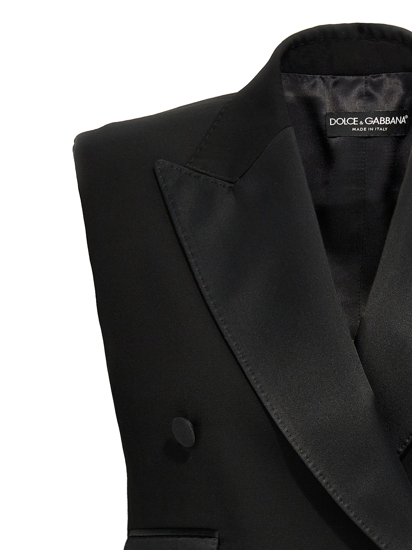 Dolce & Gabbana Black Silk Sleeveless Jacket