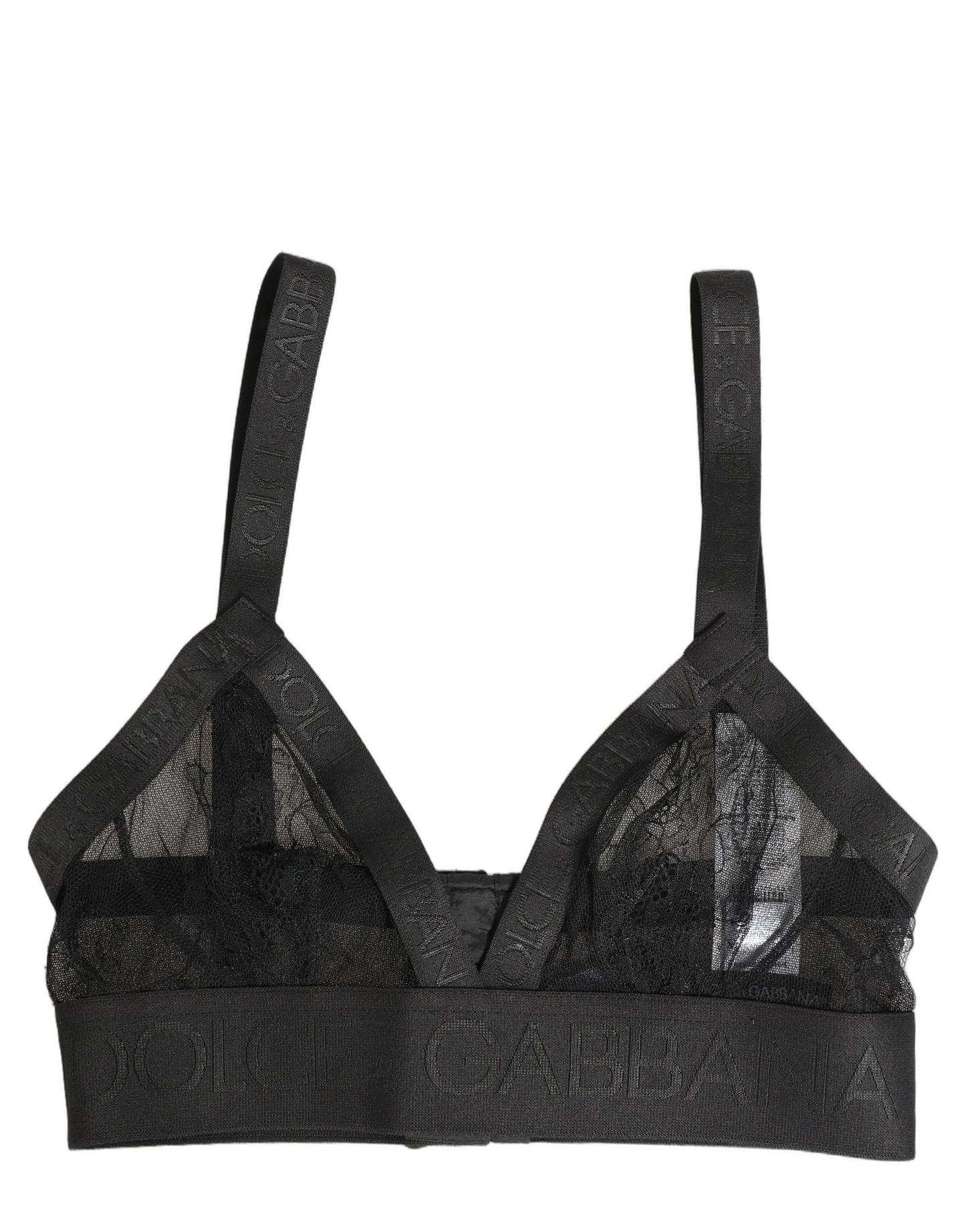 Dolce & Gabbana Black Logo Monogram Soft Cup Brassiere Underwear
