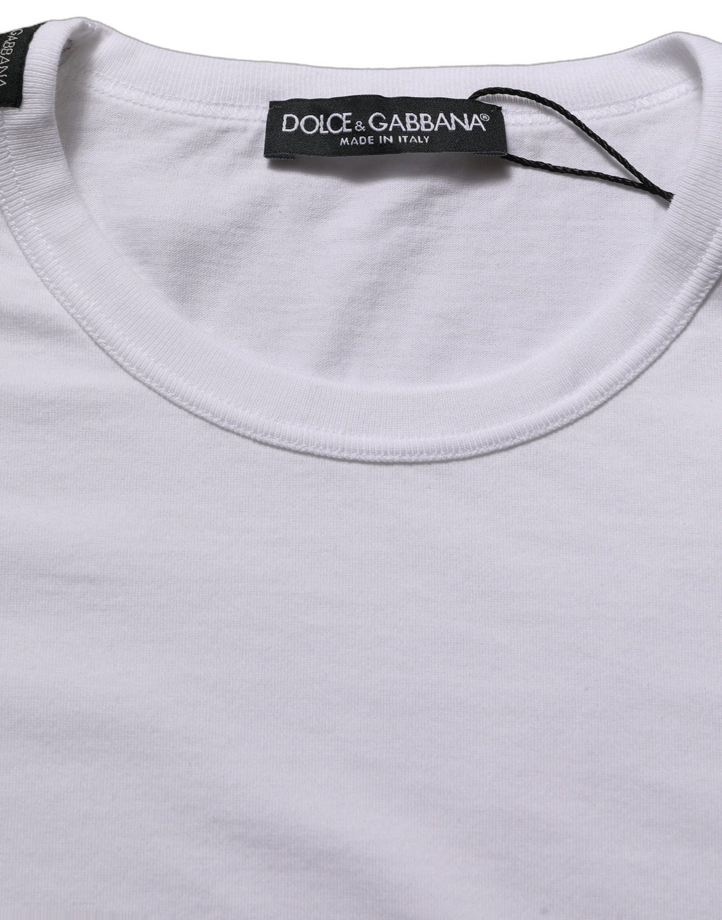 Dolce & Gabbana White Cotton Short Sleeves CrewNeck T-shirt