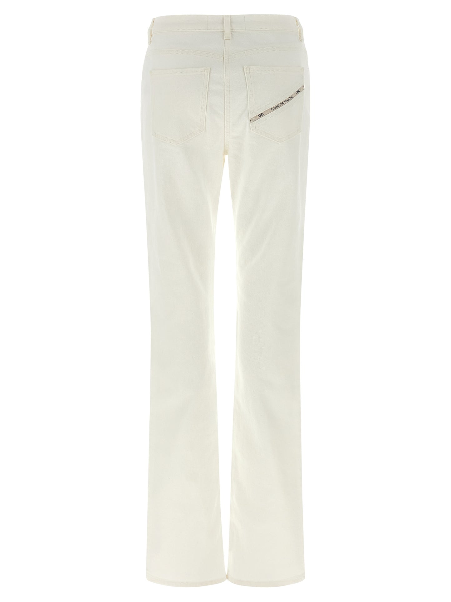 Elisabetta Franchi White Cotton Jeans Denim