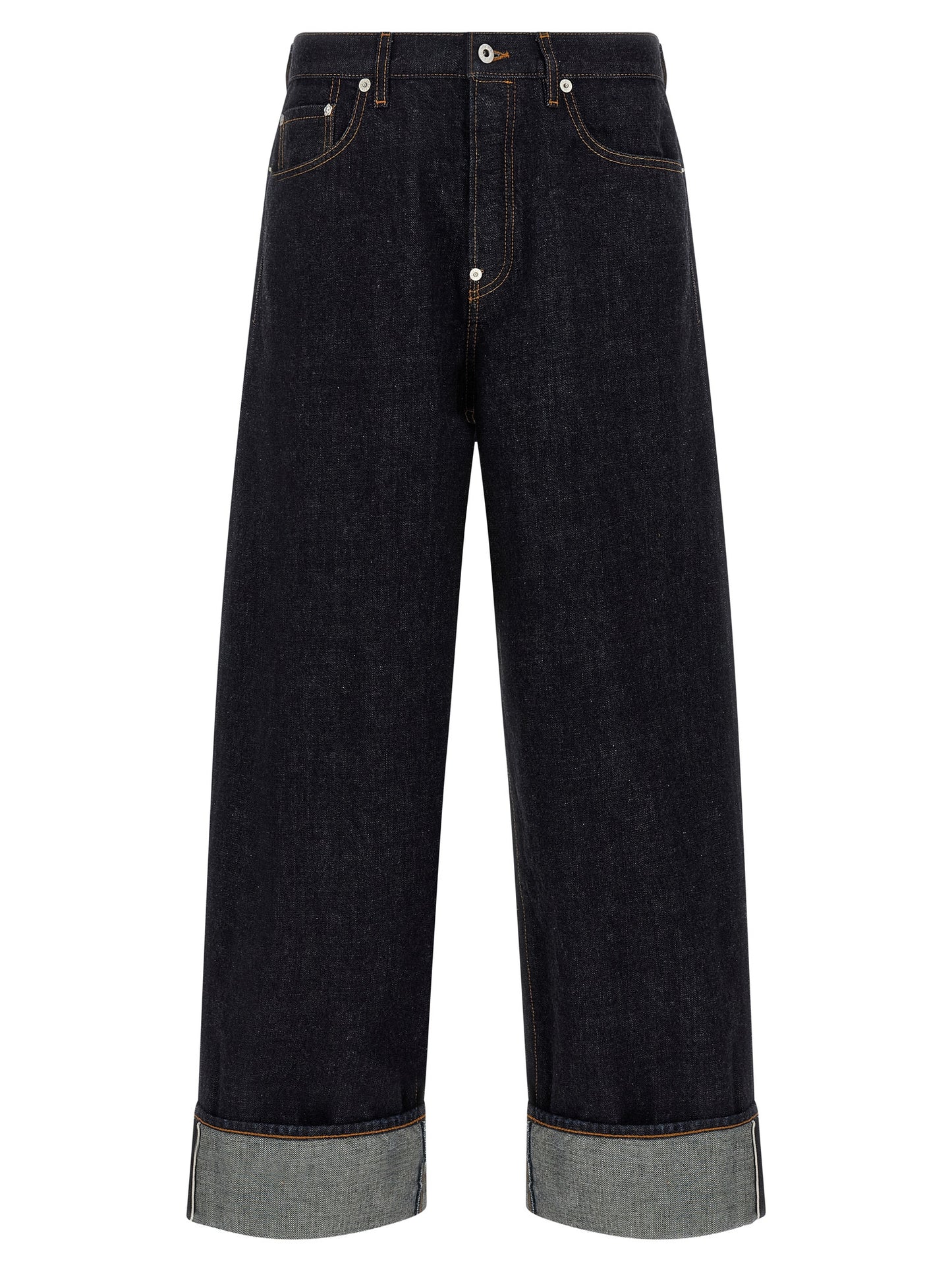 Kenzo Blue Cotton Straight-Leg Jeans