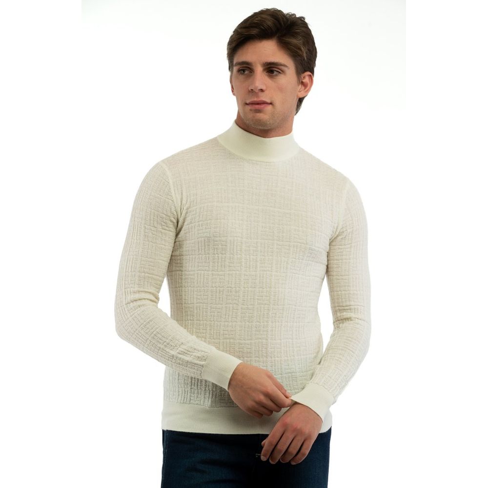Bikkembergs White Wool Turtleneck