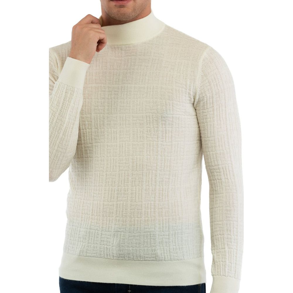 Bikkembergs White Wool Turtleneck